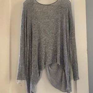 Distressed Oversized Backless Sweater